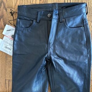 Women's Black Leather Pants